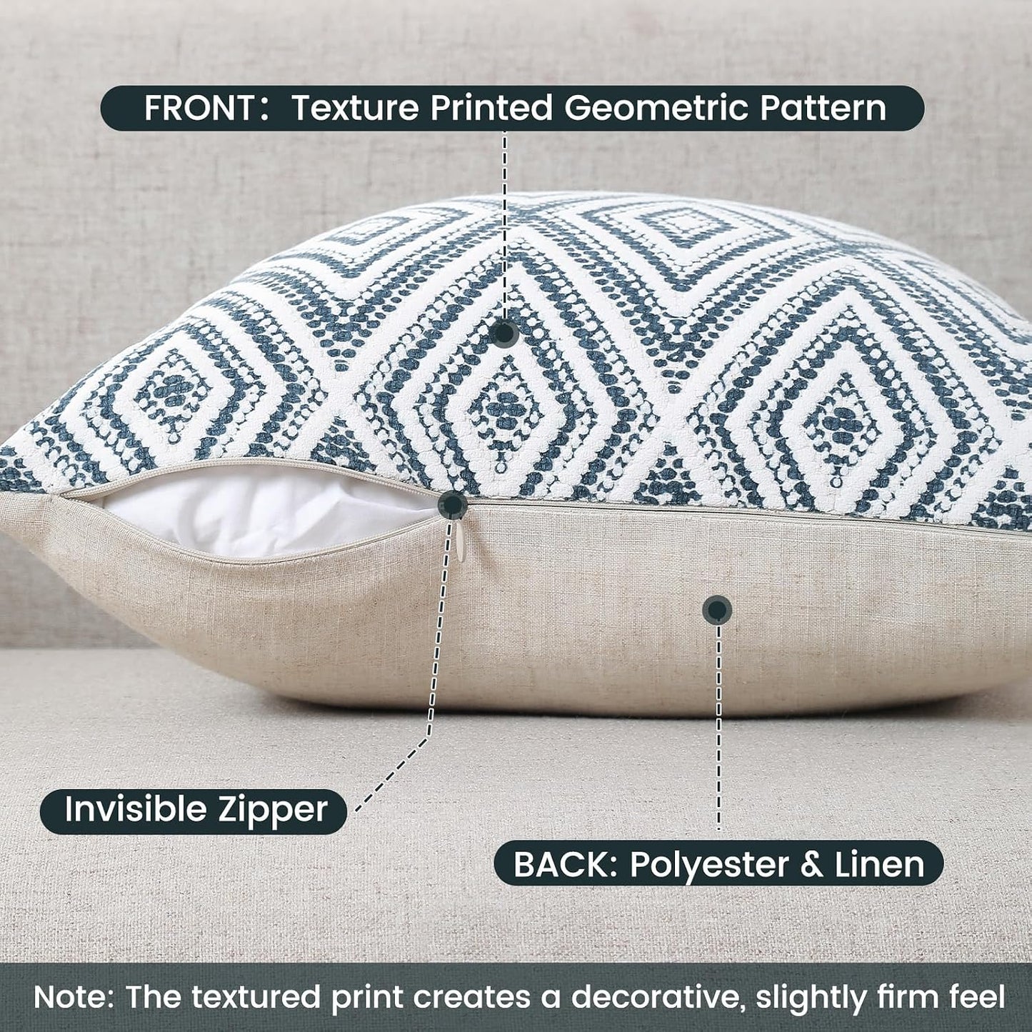 HPUK Throw Pillow Covers 20x20 – Set of 4