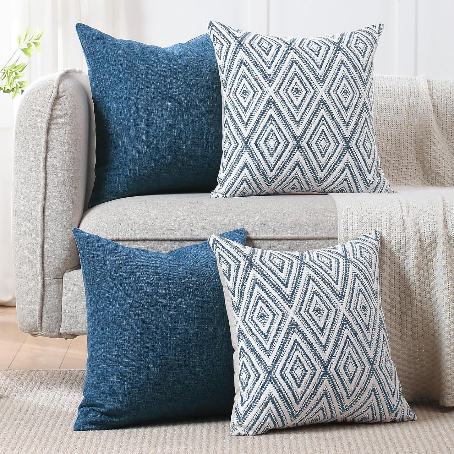 HPUK Throw Pillow Covers 20x20 – Set of 4