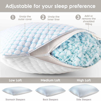 Nestl Cooling Shredded Memory Foam Pillow