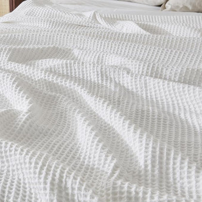 Vintage Comfort 100% Cotton Waffle Weave King Bed Blanket