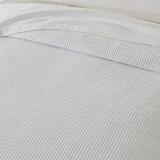 Vintage Comfort 100% Cotton Waffle Weave King Bed Blanket