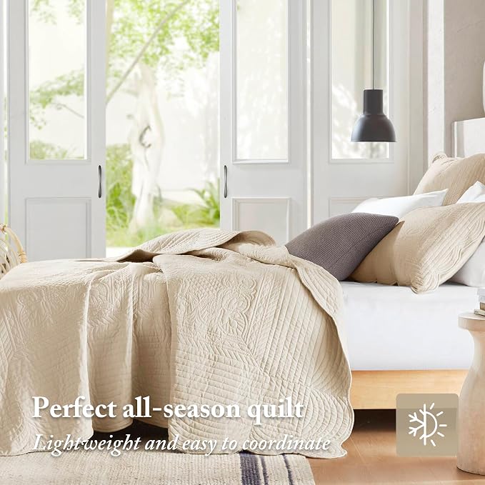 Madison Park Cottage Damask Coverlet Set