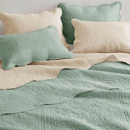 Madison Park Cottage Damask Coverlet Set